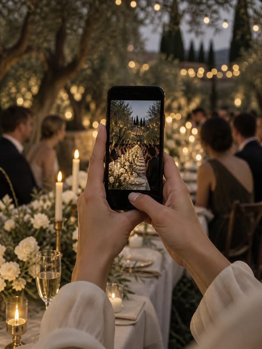 Bir misafirin telefonuyla organizasyondan anı fotoğraflaması